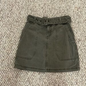 Abercrombie & Fitch Olive Green Mini Skirt with Belt